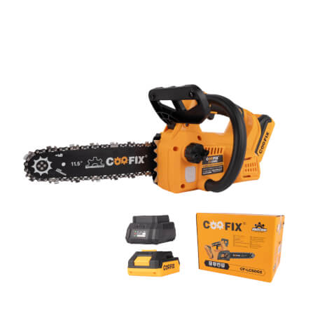 เลื่อยโซ่ไร้สาย (พร้อมแบตเตอรี่) COOFIX รุ่น CF-LCS003 แบตเตอรี่ 2.0AH 20V บาร์ 11.5 นิ้ว_0